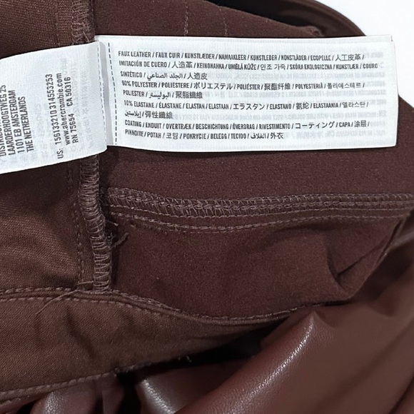 Abercrombie Brown Faux Leather Pants | Ultra High Rise | Curve Love | Size 27 - Picture 11 of 12